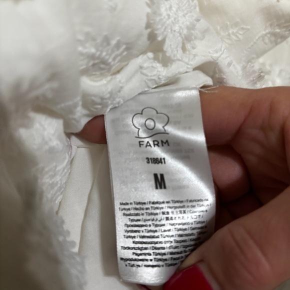 Farm Rio Off-White 3d Flower Midi Skirt Size M - Picture 6 of 7